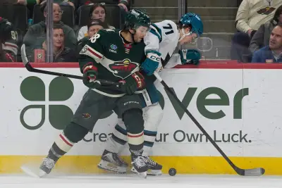 Wild dominate early, but Sharks rally for 2-1 overtime victory