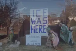 Boston Archdiocese calls for removal of ‘ICE was here’ sign from nativity scene