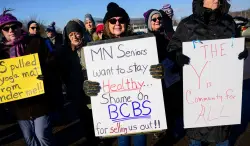 Blue Cross Blue Shield of Minnesota meets with Silver Sneakers protesters