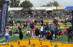 High school female track star poses on first-place podium after finishing second to trans athlete: ‘Real champ!’
